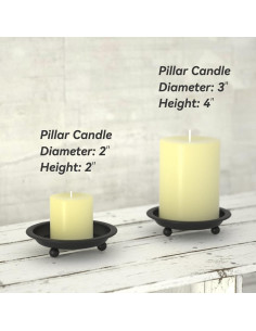 Juego de 2 Platos de Vela Thindolex Negro Mate 10.7cm 2