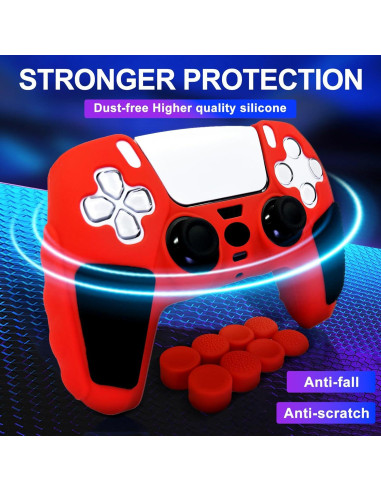 Funda Antideslizante Roja HLRAO para Controlador PS5