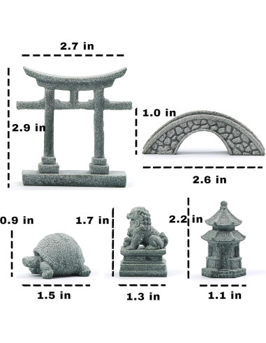 6 Accesorios Mini Jardín Zen Sdeetesamjun Arenisca Art Deco