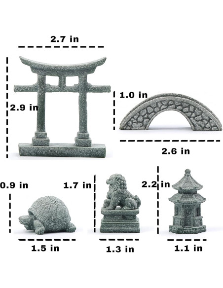 6 Accesorios Mini Jardín Zen Sdeetesamjun Arenisca Art Deco