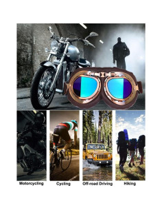 Gafas de Moto Retro Hallwayee para Ciclismo y ATV - Lente Clara 2