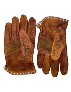 Guantes de motocicleta de cuero genuino para hombres - Retro S