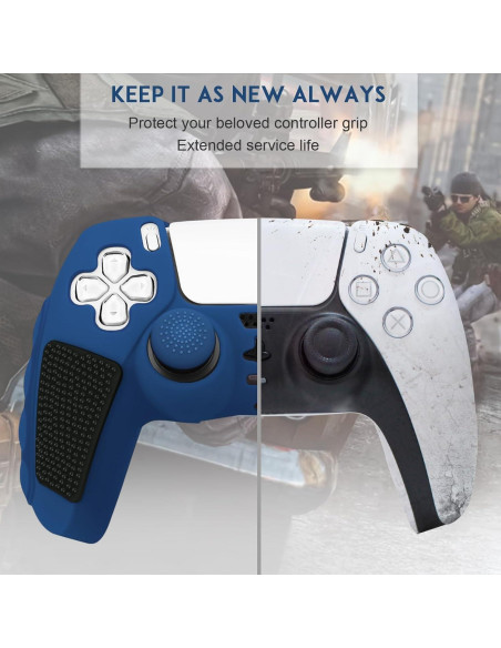 Funda Antideslizante SIKEMAY para Controlador PS5 - Azul-Negro