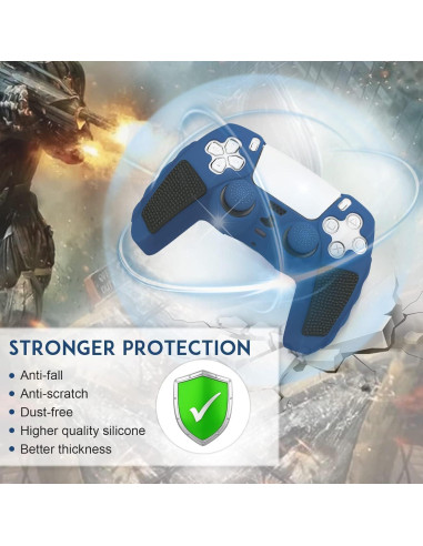 Funda Antideslizante SIKEMAY para Controlador PS5 - Azul-Negro