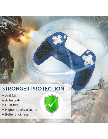Funda Antideslizante SIKEMAY para Controlador PS5 - Azul-Negro