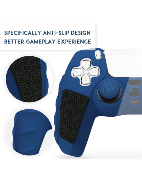 Funda Antideslizante SIKEMAY para Controlador PS5 - Azul-Negro
