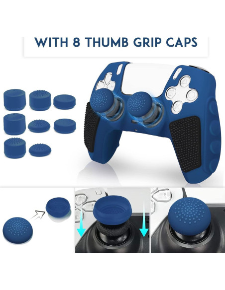 Funda Antideslizante SIKEMAY para Controlador PS5 - Azul-Negro