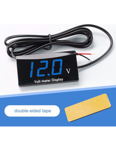 Medidor Digital de Voltaje 12V Sinytuto Azul para Vehículos