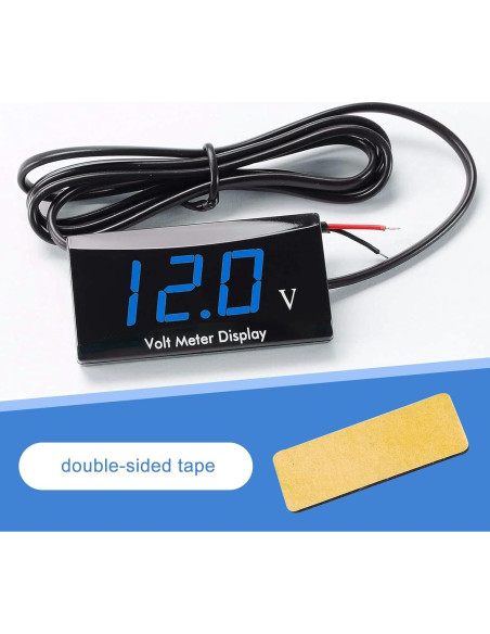 Medidor Digital de Voltaje 12V Sinytuto Azul para Vehículos
