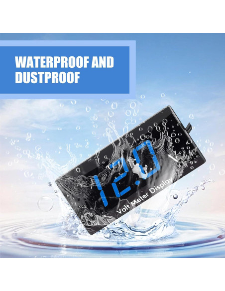 Medidor Digital de Voltaje 12V Sinytuto Azul para Vehículos