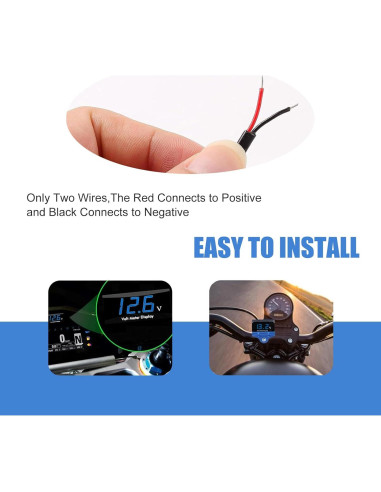 Medidor Digital de Voltaje 12V Sinytuto Azul para Vehículos