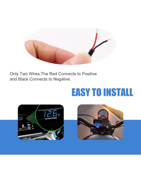 Medidor Digital de Voltaje 12V Sinytuto Azul para Vehículos