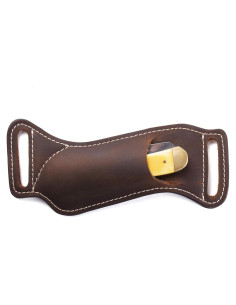 Funda de cuchillo de cuero Gentlestache EDC 17cm Marrón oscuro