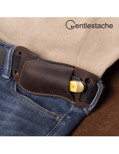 Funda de Cuchillo de Cuero Gentlestache Marrón Oscuro EDC 2