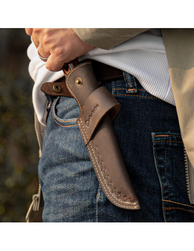 Funda Horizontal para Cuchillo Gentlestache Cuero Marrón 12.7 cm