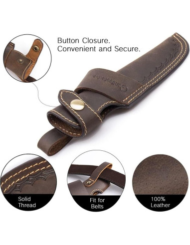 Funda Horizontal para Cuchillo Gentlestache Cuero Marrón 12.7 cm