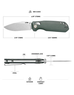 Cuchillo Plegable CJRB Maximal Verde 7.49 cm Acero AR-RPM9 2