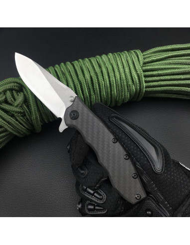 Cuchillo Plegable HUAAO 0562CF 21.1 cm Acero Inoxidable Fibra Carbono