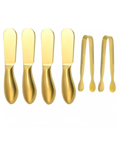 Juego de cuchillos para untar Accfore 6 piezas acero inoxidable dorado
