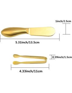 Juego de cuchillos para untar Accfore 6 piezas acero inoxidable dorado 2