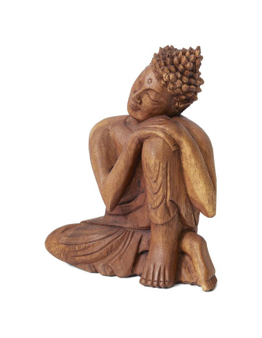 Estatua de Buda de Madera de Teca Serene Spaces 26.67 cm