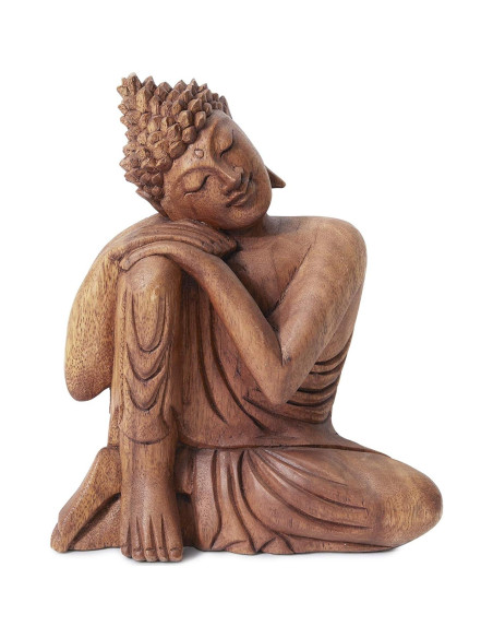 Estatua de Buda de Madera de Teca Serene Spaces 26.67 cm