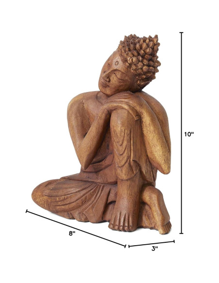 Estatua de Buda de Madera de Teca Serene Spaces 26.67 cm