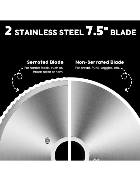 Cortadora de Carne Techwood 150W con Cuchilla de Acero Inoxidable 19 cm