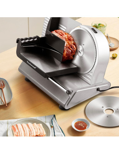 Cortadora de Carne Techwood 150W con Cuchilla de Acero Inoxidable 19 cm