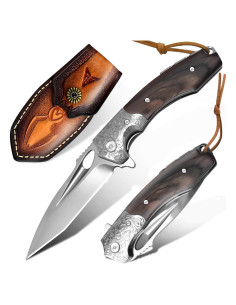 Cuchillo de Caza Plegable WinWire 21.2 cm Acero M390 Marrón