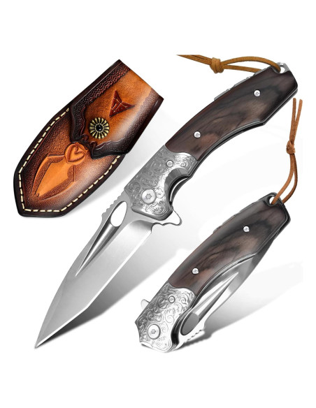 Cuchillo de Caza Plegable WinWire 21.2 cm Acero M390 Marrón