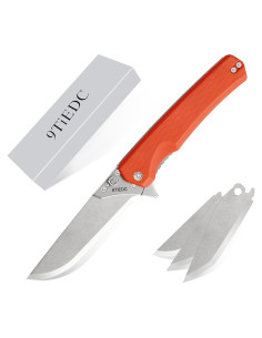 Cuchillo Plegable 9TiEDC con 4 Cuchillas Reemplazables 8.89 cm