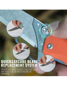 Cuchillo Plegable 9TiEDC con 4 Cuchillas Reemplazables 8.89 cm 2