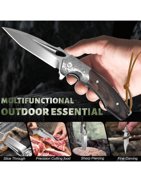 Cuchillo de Caza Plegable WinWire 21.2 cm Acero M390 Marrón