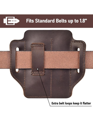 Funda de Cinturón EDC SOGCASE de Cuero Marrón Oscuro 15.6x14cm