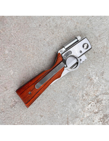 Cuchillo Plegable Genérico de Acero Inoxidable y Madera 26 cm