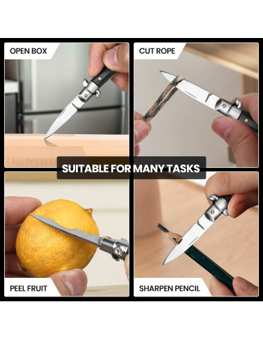 Cuchillo de bolsillo FUNBRO negro EDC 9.9 cm ligero y compacto