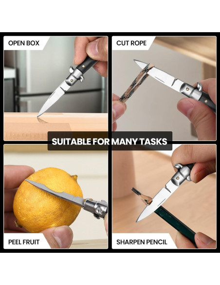 Cuchillo de bolsillo FUNBRO negro EDC 9.9 cm ligero y compacto