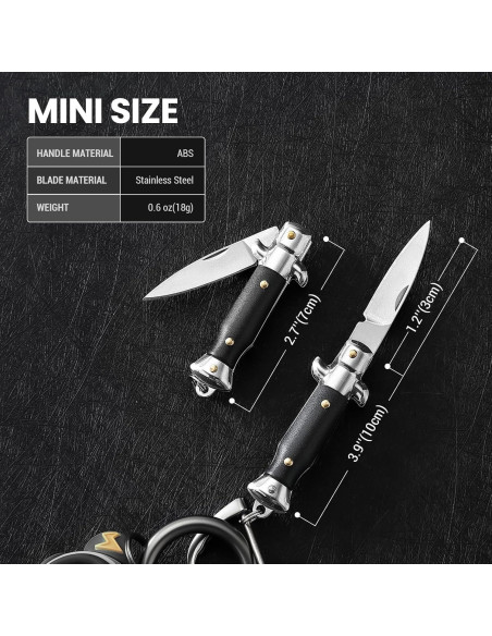 Cuchillo de bolsillo FUNBRO negro EDC 9.9 cm ligero y compacto