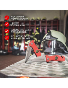 Cuchillo Boker Magnum Fire Brigade 21.59 cm Rojo Rescate 2