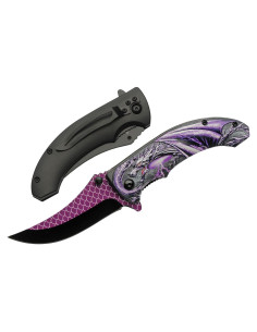 Cuchillo Plegable EDC Szco Supplies 20.32 cm Dragón Púrpura