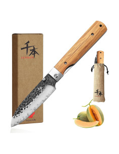 Cuchillo utilitario plegable SENBON 440 de acero inoxidable 12.2 cm