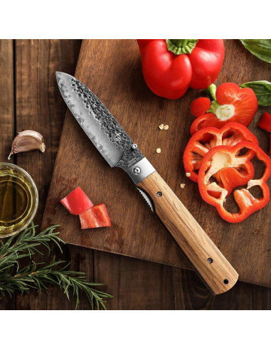 Cuchillo utilitario plegable SENBON 440 de acero inoxidable 12.2 cm