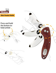 Cuchillo de bolsillo ZLemma para niños con funda de seguridad 2