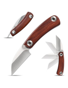 Cuchillo Plegable Eafengrow EF11 Acero D2 Mango Madera 17 cm