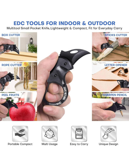 Cuchillo de Llave Carabiner EDC Zavcurp Plegable 10 cm