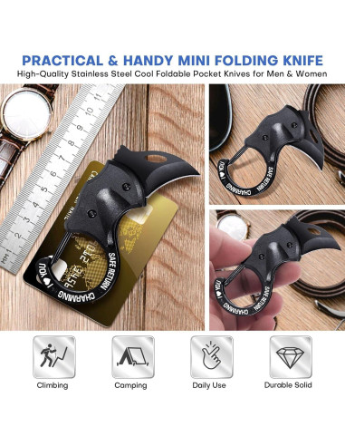 Cuchillo de Llave Carabiner EDC Zavcurp Plegable 10 cm