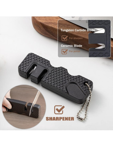 Cuchillo Plegable de Champiñones CABUGE con Cepillo y Afilador