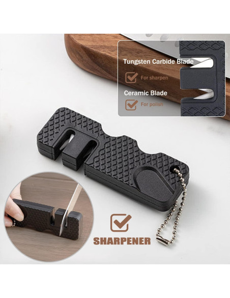 Cuchillo Plegable de Champiñones CABUGE con Cepillo y Afilador