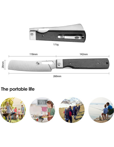 Cuchillo de Chef Plegable SENBON Nakiri Acero Inoxidable 440